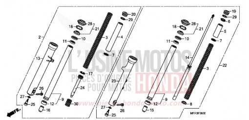 FOURCHETTE AVANT VT1300CXAA de 2010